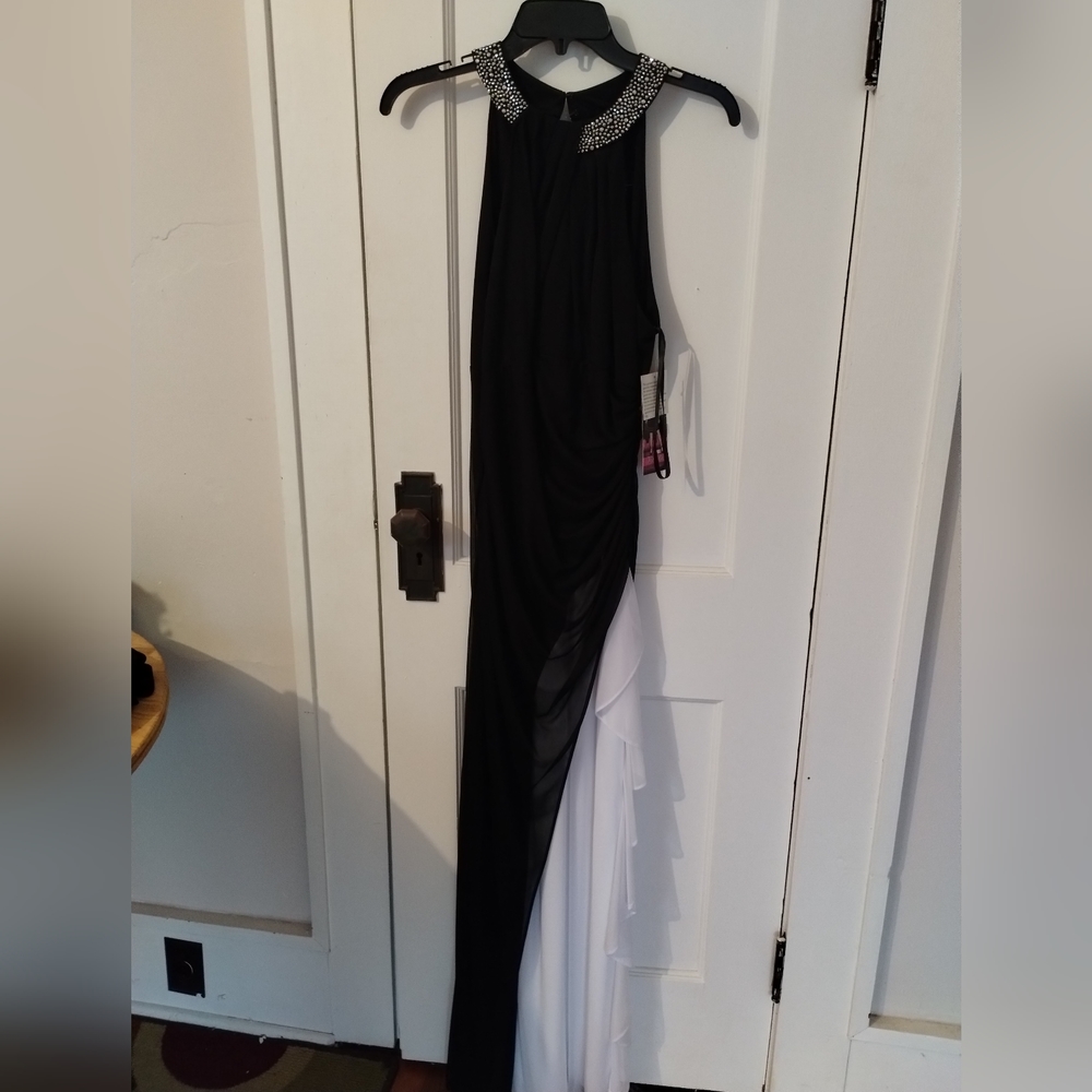 Black and white formal dress